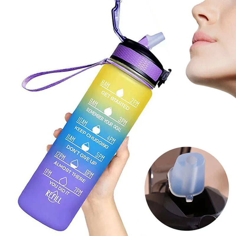 Motivations-Sportflasche für unterwegs und Fitness
