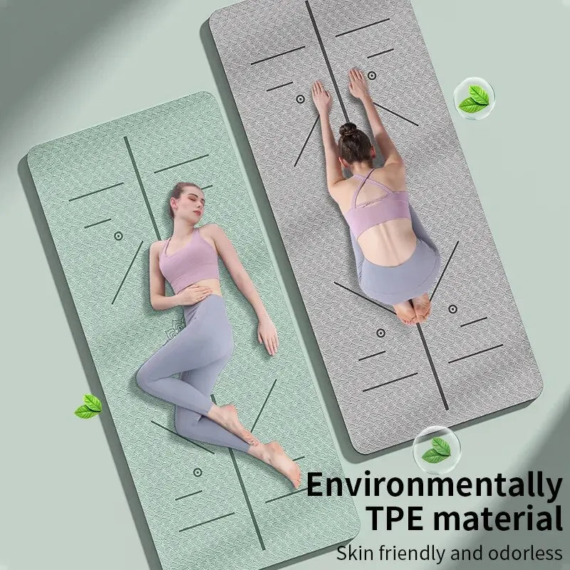 Stylische rutschfeste Yogamatte mit praktischem Tragegurt!