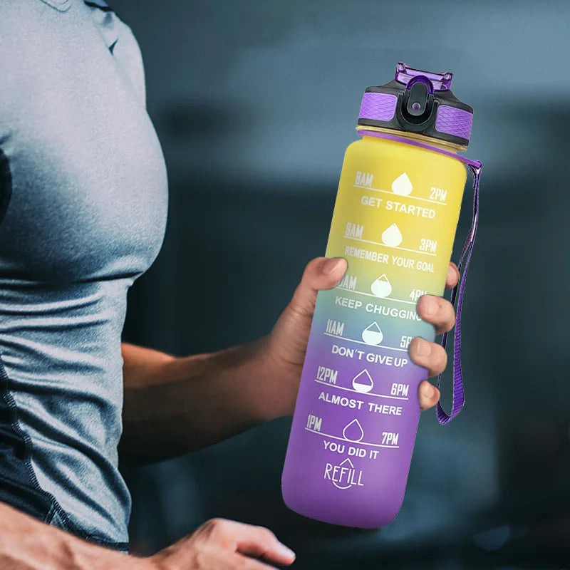 Motivations-Sportflasche für unterwegs und Fitness