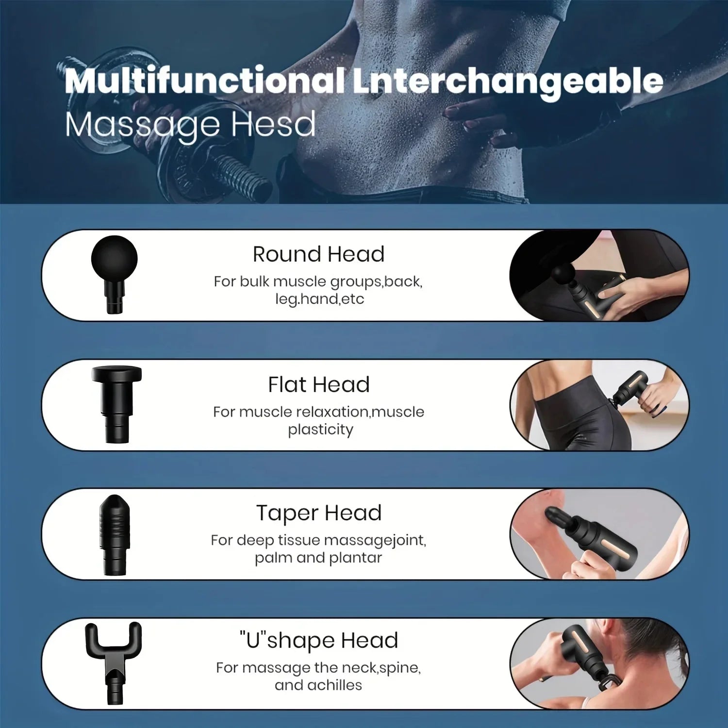 Tragbare elektrische Massagepistole mit LED-Touchscreen